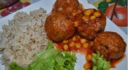 Almôndega de Proteína de Soja e Aveia